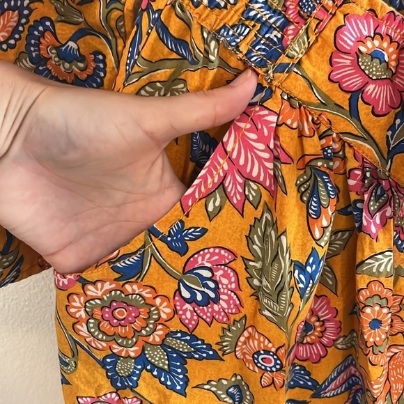 House of Harlow 1960 Cheyna Orange Floral Bohemian Midi Dress Size Large - Picture 5 of 9